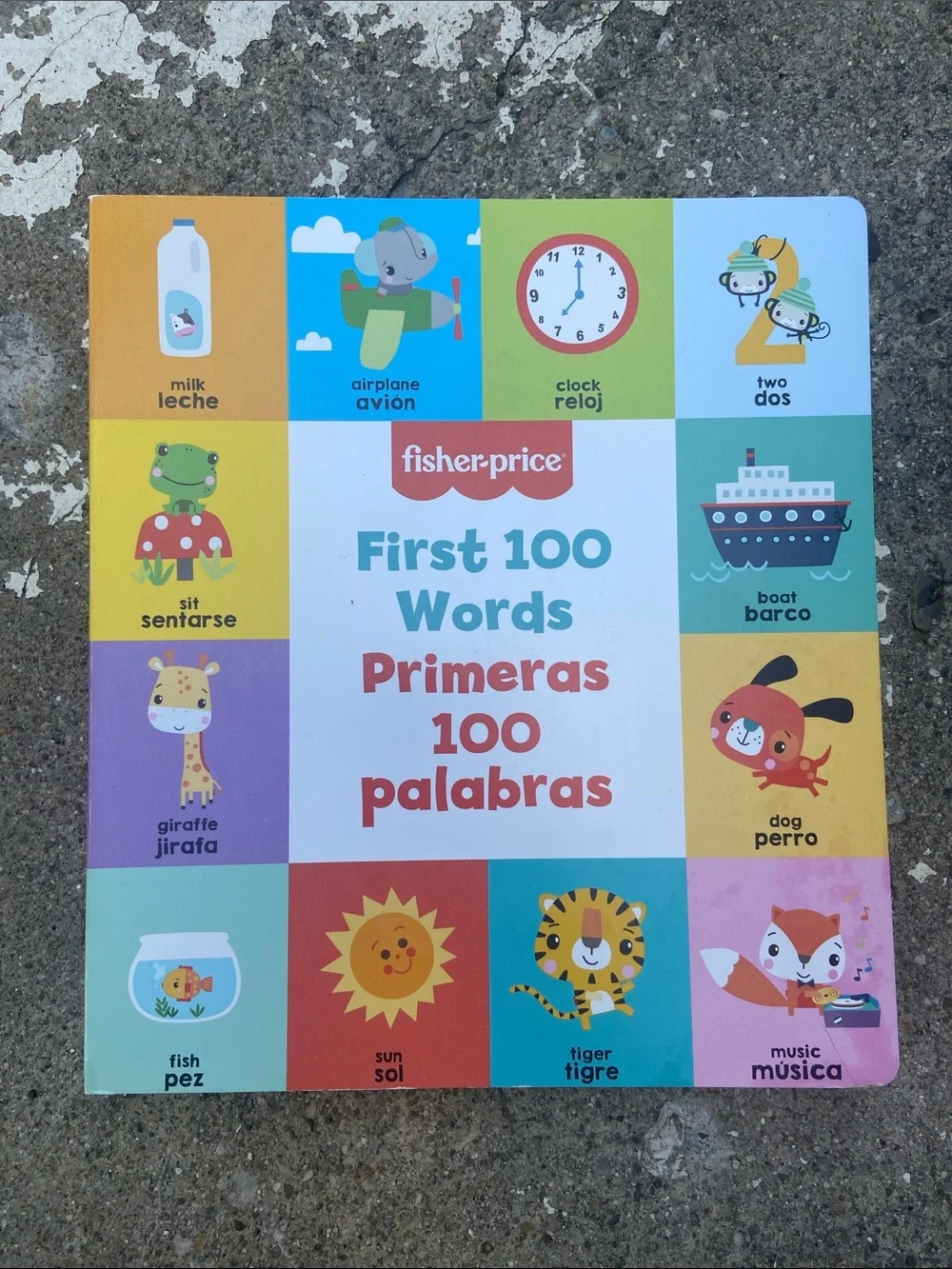 Fisher-Price First 100 Words Board Book - Multicolor Panels